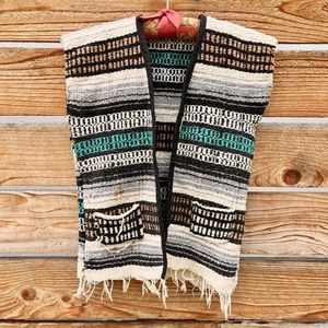 ☮️Vintage 70s festival vest Mexican blanket